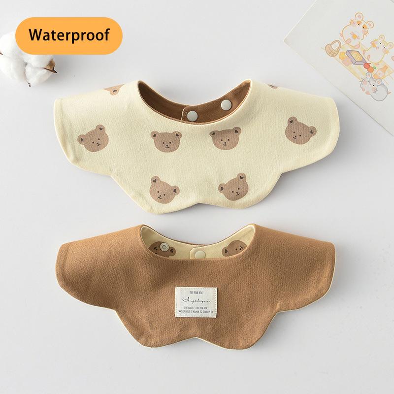 New Waterproof Two-sided Usable Baby Feeding Drool Bib Infants Wave Petal Saliva Towel Soft Burp Cloth For Toddler Kids Bibs