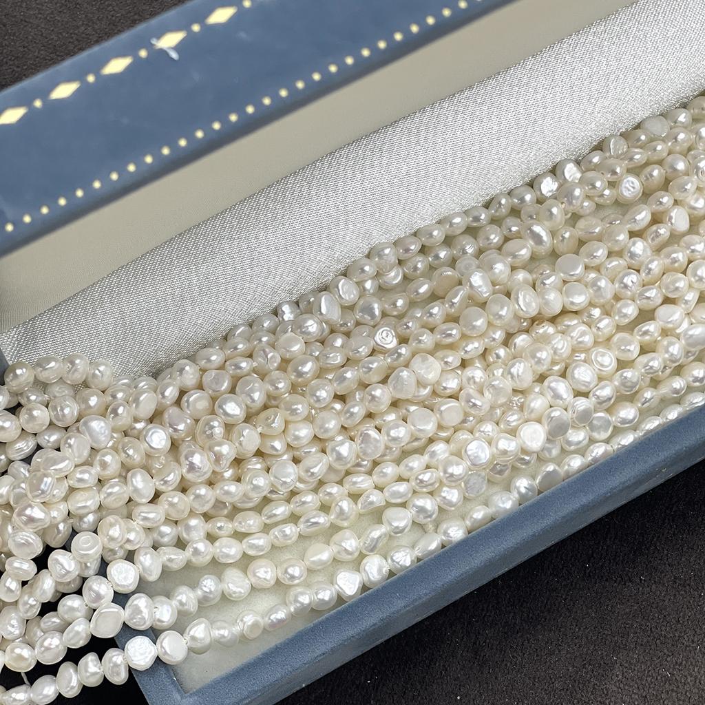 1Strand Natural Freshwater White Nugget Pearl Beads 3-4mm, 36cm Loose Beads For DIY Bracelet Necklace Jewelry Making