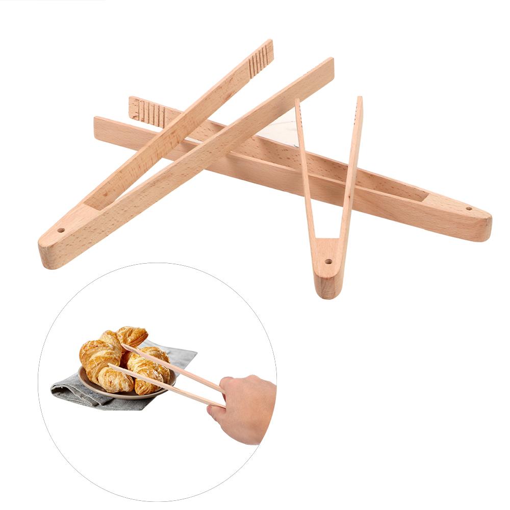 Salad Bread Serving Tong Dessert Sugar Ice Clip Wooden Food Toast Tongs Kitchen Gadgets BBQ Grilling Tong