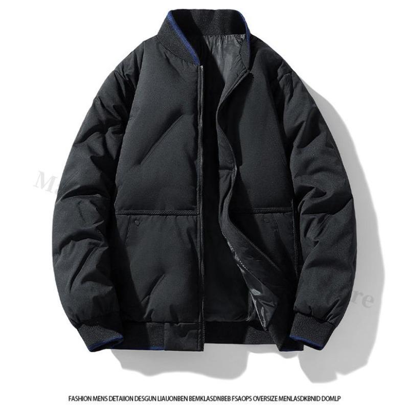 Men's Parka Jacket Winter Warm Baseball Collar Outdoor Ski Bread Jacket Casual Windproof Thickened Travel Cotton-Padded Jacket