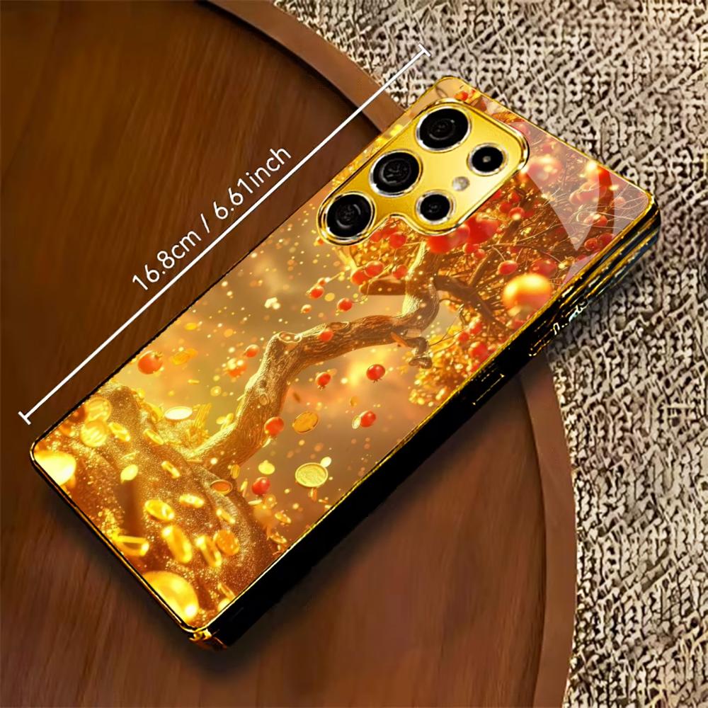 New Fortune Tree Hard case Men and women Glass PhoneCase for Samsung Galaxy S26 S25 S24 S23 S22 S21 FE Ultra Plus Dropresistant