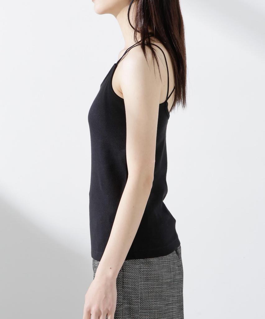 Nano Universe Back Cross Camisole with Size Women's Cups, M, 010, Black, 669-5124311