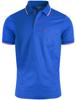 BISIL POL Men's Dri-Fit Polo Shirt with One Chest Pocket, Short Sleeve, Blue, XXL