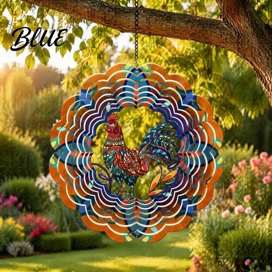 Nature Inspired Patio Accessory Outdoor Owl/Hummingbird/Flower/Tree of Life/Rooster Wind Spinners Reflective Spinners Garden Decor Bird Deterrents
