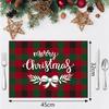 Buffalo Plaid Christmas Placemats, Waterproof Festive Prints For Xmas Table Decoration