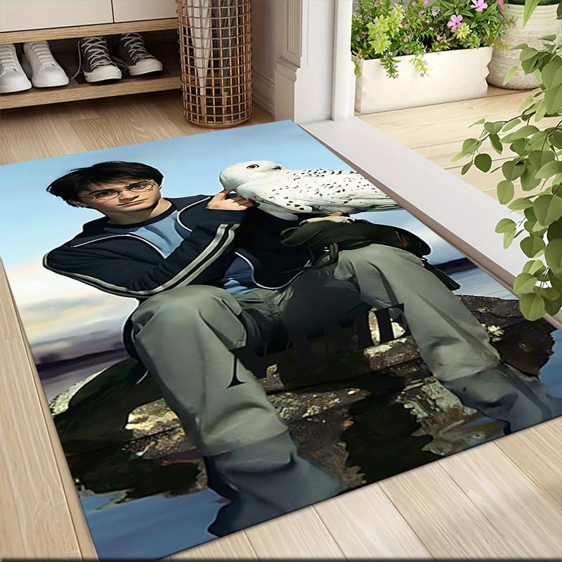 Custom Name Witchcraft Magic Hogwarts Crest Carpet Rug Customizable Soft Washable Anti-Slip Home Living Room Sofa Mats Personalized Rug. 090983