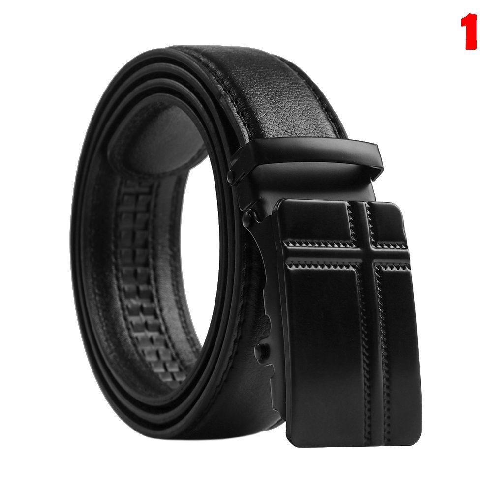 

Man High-Quality Casual Wear Ratchet Male Strap Automatic Buckle Belts PU Leather Belt 1