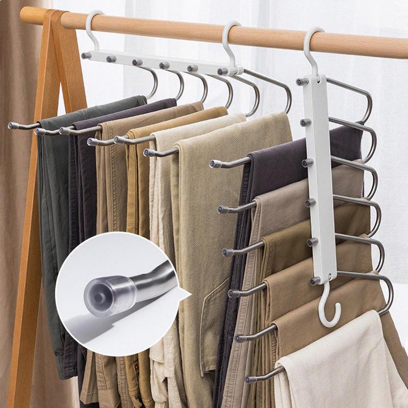 Space Saving Hangers For Pants Space Saving 6-Layer Anti-Slip Scarf Holder Closet Organizers And Storage Slacks Jeans Trouser China Mainland 3890₽