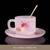 Women's Glass Coffee Cup Personal Tea Cup Glass Water Cup Portable Mug Gift Box Set with Spoon and Saucer