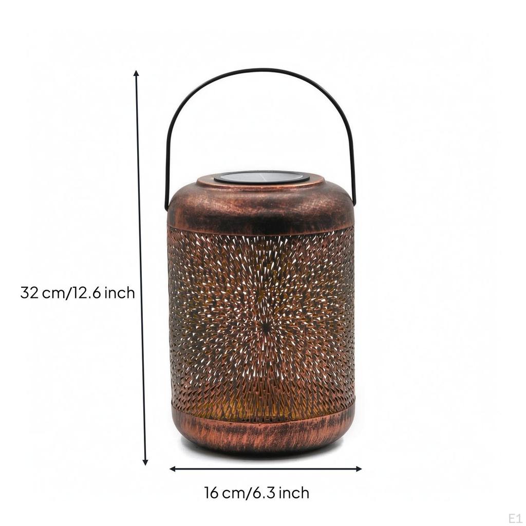Solar Lanterns with Handle LED Metal Decorative for Garden, Pathway