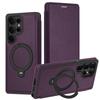 KEYSION Leather Flip Wallet Case for Samsung Galaxy S25 S26 Ultra 5G S26+ S25 FE Card Slots Magnetic 360 Ring Stand Phone Cover
