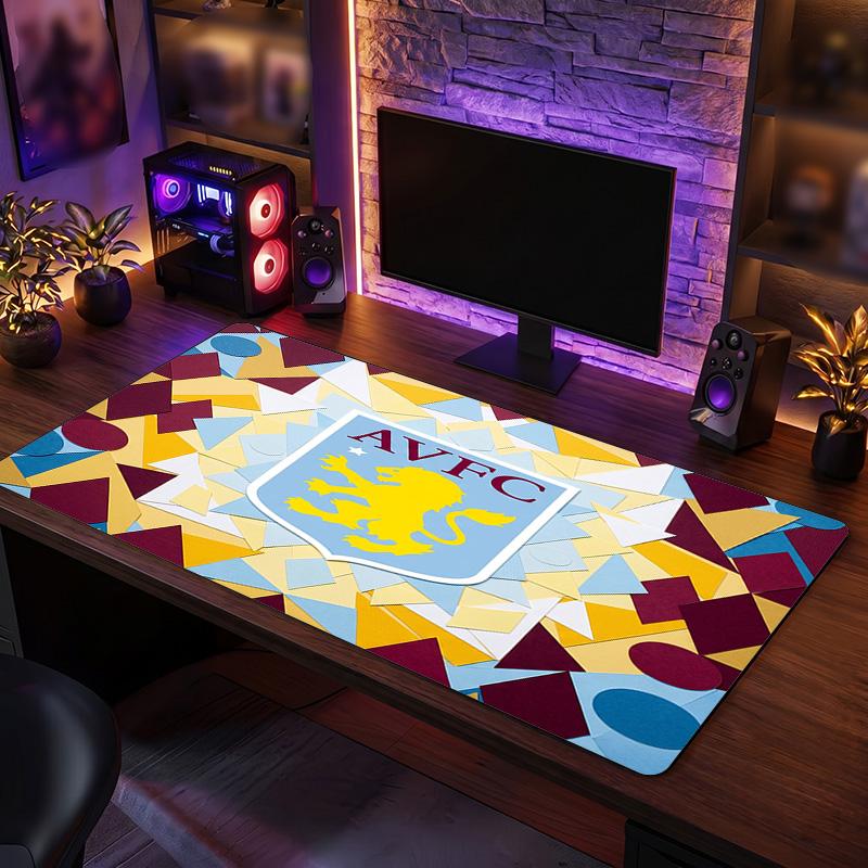 Aston Villa Football Print Large Mouse Pad, Anti-Slip Extended Gaming Desk Mat for Office Home