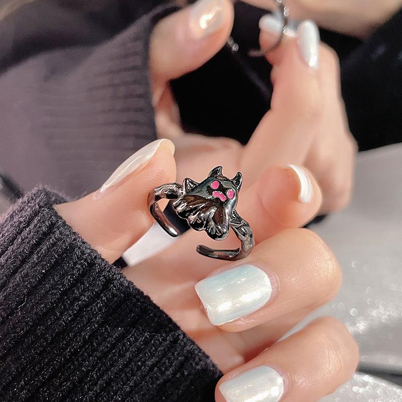 Хэллоуин Маленький Дьявол Призрак Открытое Кольцо Высококачественное Легкая Роскошь Сладкий Крутой Стиль Индексный Палец Кольцо Темное Кольцо Девочка Adjustable opening
