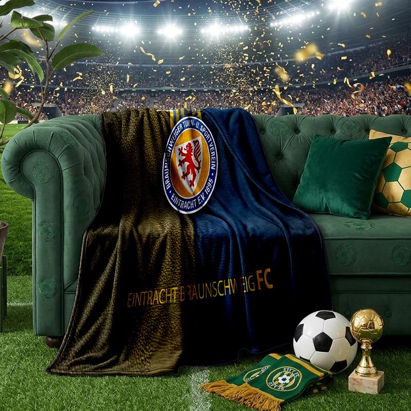 Braunschweig Fc Crest Design Throws Blanket Flannel Blankets Plush for Couch Bed Gifts for Men Women Travel Picnic Blanket Christmas Fan Gifts