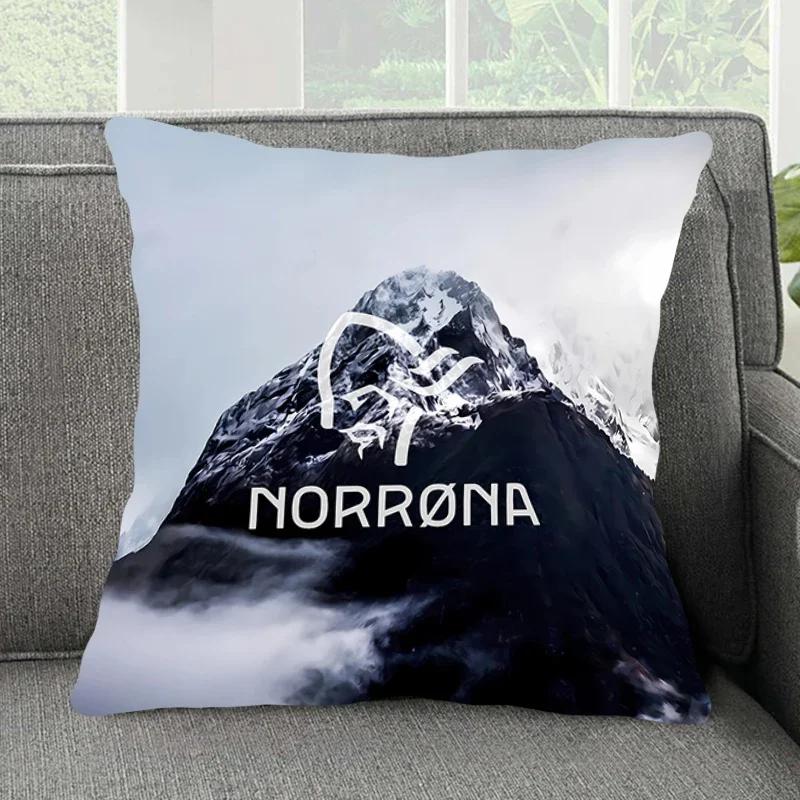 

Norrona-funda de almohada cuadrada para sofá, ropa de cama cómoda con logotipo de marca para deportes al aire librez,(1) 66x66cm