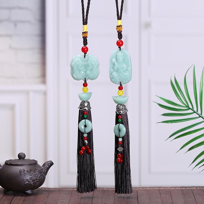 1 Stück Rein und Raus Ping An Runder Buddha Anhänger Pixiu Autoanhänger Ping An Zeichen Autodekoration