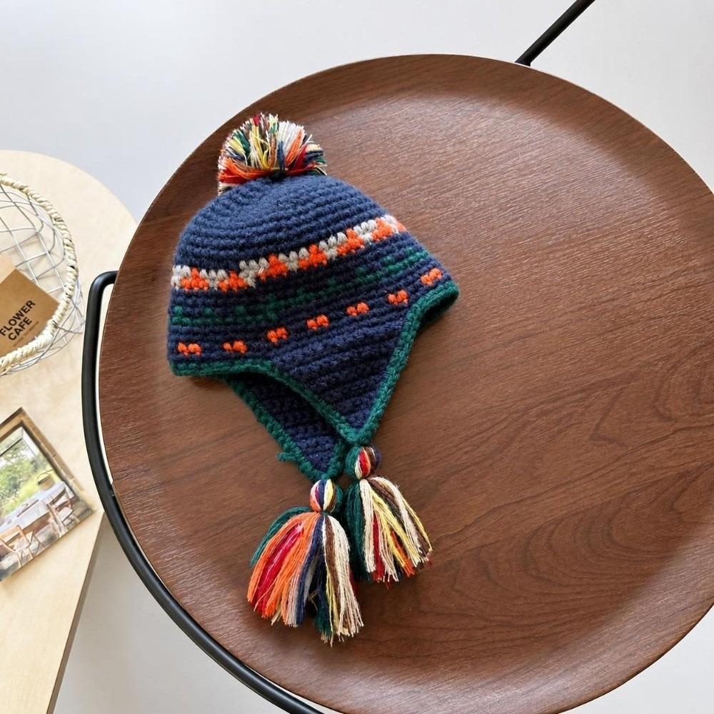 Cold Proof Warm Beanie Windproof Ear Protection Caps Retro Knitted Hats Cold Weather