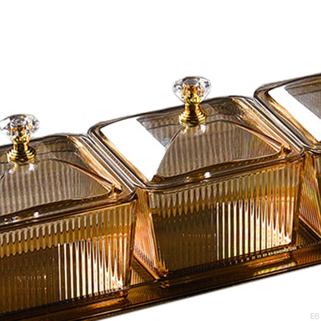 Dried Fruit Plate Appetizer Plate, Divided Serving Dishes Candy Nuts Dish with Lid for Party