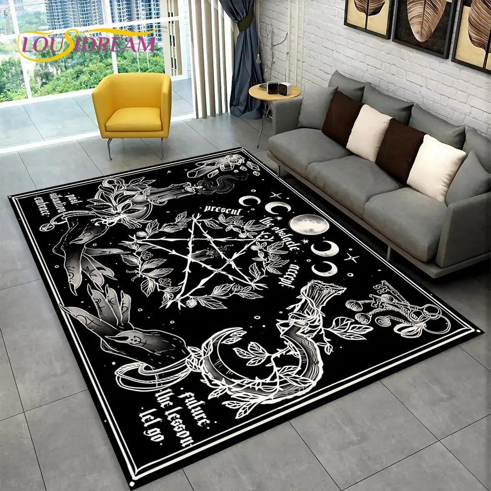Ouija Tarot Witchcraft Gothic Mystical Carpet Living Room Bedroom Sofa Doormat Rug Non-slip Large Area Floor Mat Home Decoration
