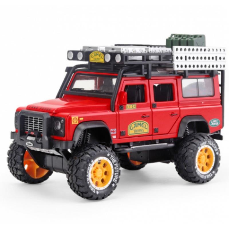 

Масштаб 1/28 Camel Trophy Land Rover Defender позашляховий лита модель іграшкового автомобіля для дітей 1/28-Size:18.6*8.6*11.2cm червоний