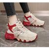 Damen Plateau-Sportschuhe mit dicker Sohle - High-Top Schnürschuhe, Leichte Schuhe mit dicker Sohle für Outdoor-Freizeit und Büro-Alltag, Dad Shoes