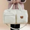 Bolsa de Fraldas Acolchoada Leve Grande Capacidade Padrão de Urso Bolsa para Mamãe com Alças de Ombro Acolchoadas Alça Superior Organizador Espaçoso