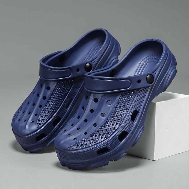 2024new Fashion Beach Slippers Non-slip EVA Slippers Bebealy Men Hole Clogs Slippers Men Garden Shoes Men Arch Support Slides