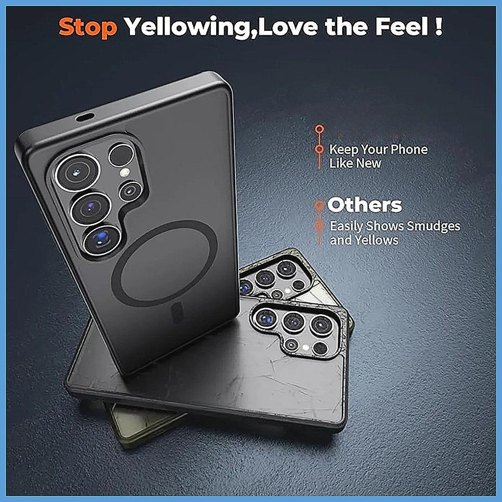 For MagSafe Case For Samsung Galaxy S26 Ultra S25 Plus S24 S23 FE A56 A55 Magnetic Wireless Charging Translucent Matte Cover