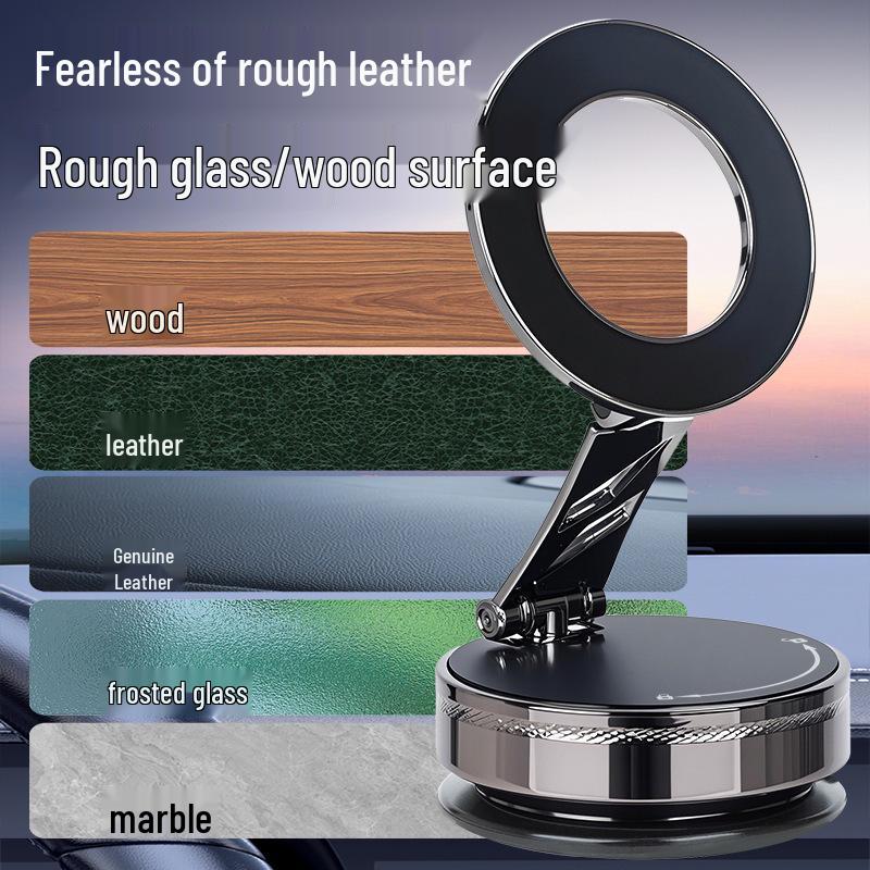 Zinc Alloy Folding Magnetic Car Phone Holder with Vacuum Suction