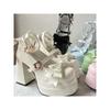 Fashion Lolita High Heels Original Design Japanese Style Sweet Spring Summer Round Head Leather Pumps Mary Jane Shoes