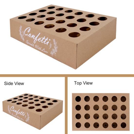 1 Set Confetti Tray 24 Holes Easy To Install Environmentally Friendly Reusable Multipurpose Wedding Decoration Kraft Paper Petal Confetti Cone Holder