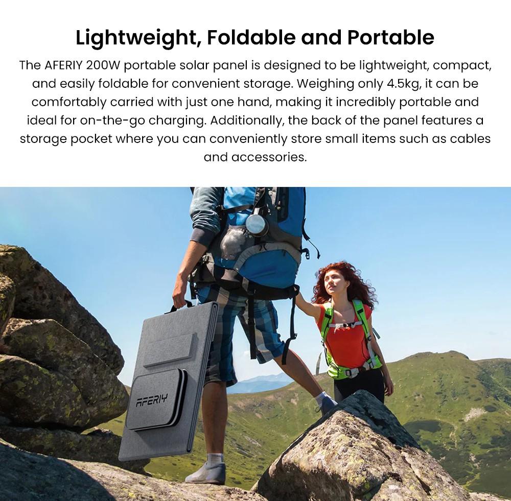 AFERIY AF S200A1 Portable Foldable Solar Panel, 23% Energy Conversion Rate, Adjustable Kickstand, Lightweight, Foldable