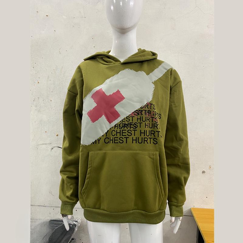 European and American personalized printed long sleeved retro street trend Y2K hoodie