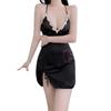 Sex underwear sexy satin chiffon split-ended cross suspender skirt seduction nightclub princess dress flirting suit
