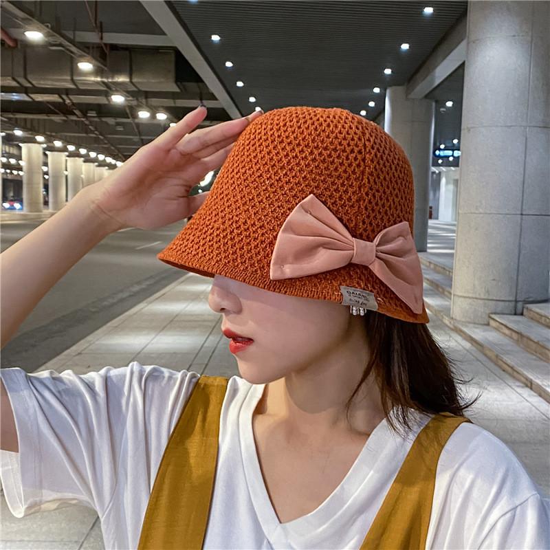 Stylish Foldable Sun Protection Beach Hat For Women With Butterfly Bow Detail