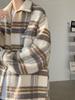 Men's Autumn Retro Plaid Wool Shirt Jacket - Heavyweight, Textured, Trendy Silhouette