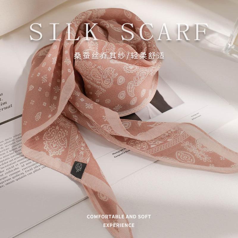 100% Mulberry Silk Scarf Fashion Women Summer Elegant Scarves Shawl Hijab Bandana Kerchief Pashmina Foulard Female Echarpe