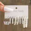 Silver Color Butterfly Earrings Set For Women Girls Vintage Pearl Circle Geometric Twist Hoop Earrings Trendy Jewelry Gifts