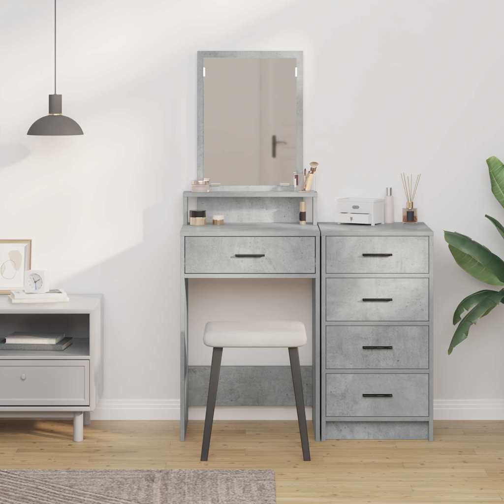 Makeup Table Concrete Grey 50 x 41 x 140 cm Particleboard