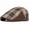 HT4952 Beret Cap Thick Warm Autumn Winter Hats for Men Women Artist Painter Plaid Beret Hat Male Female Ivy Flat Cap Mens Beret