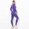 European and American seamless yoga suit women's crescent moon tight elastic long-sleeved running fitness suit women