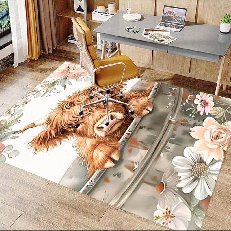 1PC Cow Bathtub Extra Large Non-Slip Floor carpet, Office, family, bedroom, Studio - Large Area Rug,Longlasting Material-K0345