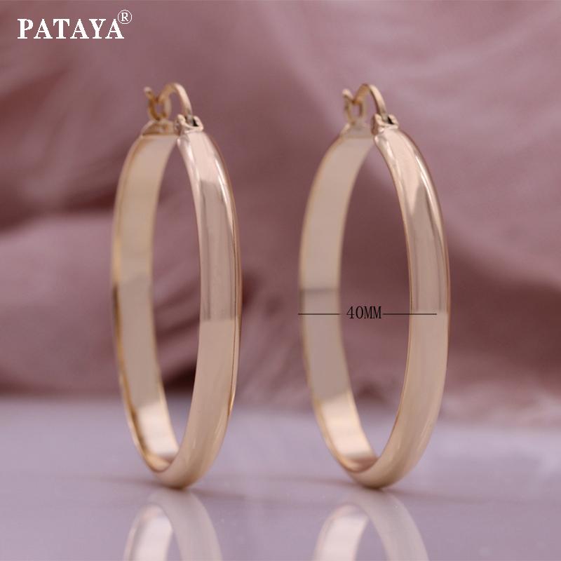 PATAYA Trendige, modische, personalisierte Hoop-Magazin-Stil, große Creolen