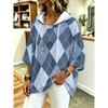 Damen Kapuzenpullover mit Dreiviertelärm, locker, Retro-Blumenmuster, lässiges Urlaubs-Top