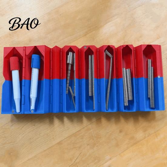 Portable Magnet Container 3D Printed Storage Organizer, N/S Pole Separated Roll-Up Magnetic Anti Collision Case Holder, Foldable Cylinder Container,
