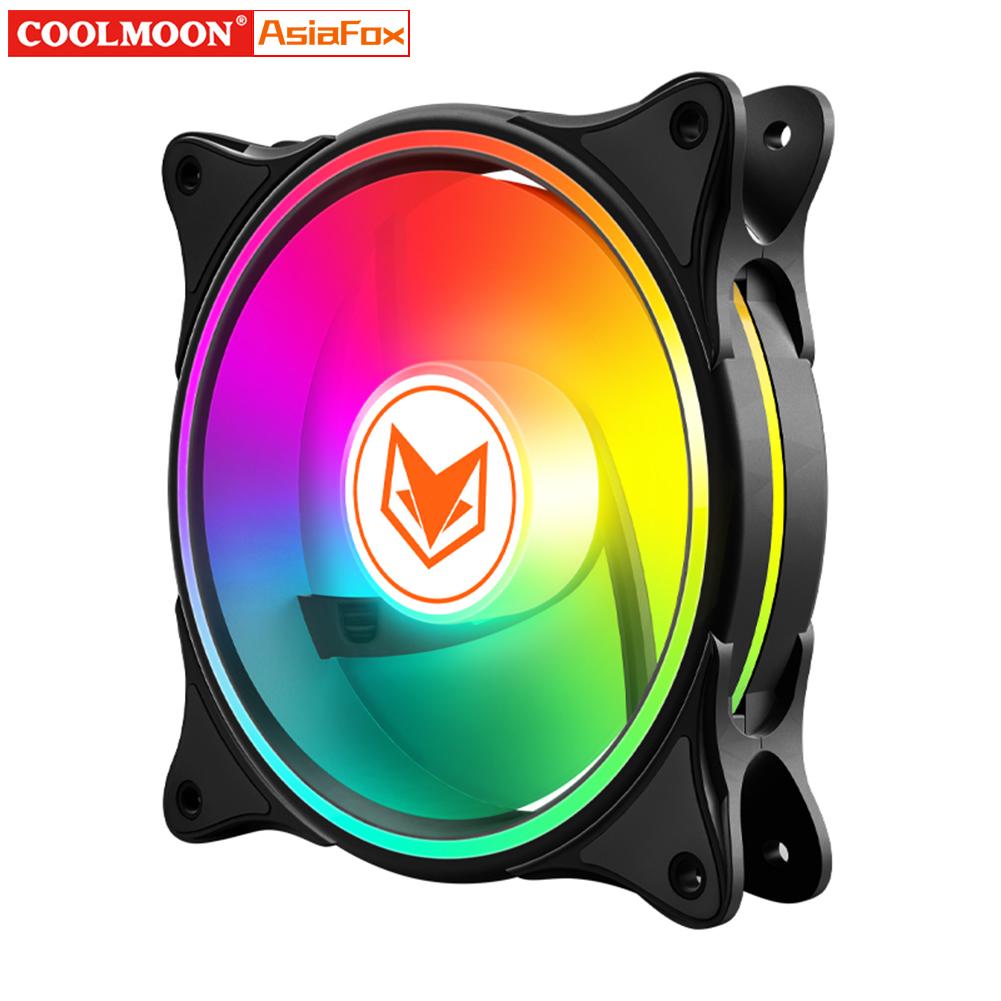 

COOLMOON Ventilador Fan 5V 3 Pin ARGB Case Chassis Fans 12V 4 Pin PWM Computer Chassis Fans Hydraulic Bearing 24 LED Accessories чёрный
