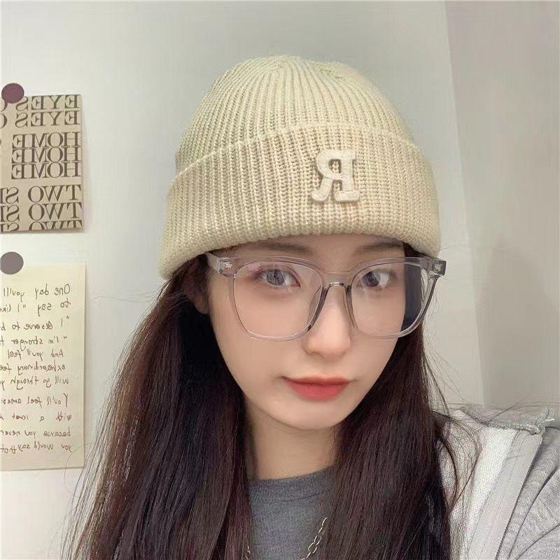 Hat Winter Female High-value Round Face Student Versatile Cold-proof Warm Face Small Knitted Wool Hat