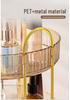 Light Luxury Rotating Bathroom Shelf: Multi-functional Three-Tier Vanity Storage Rack for Living Room Use