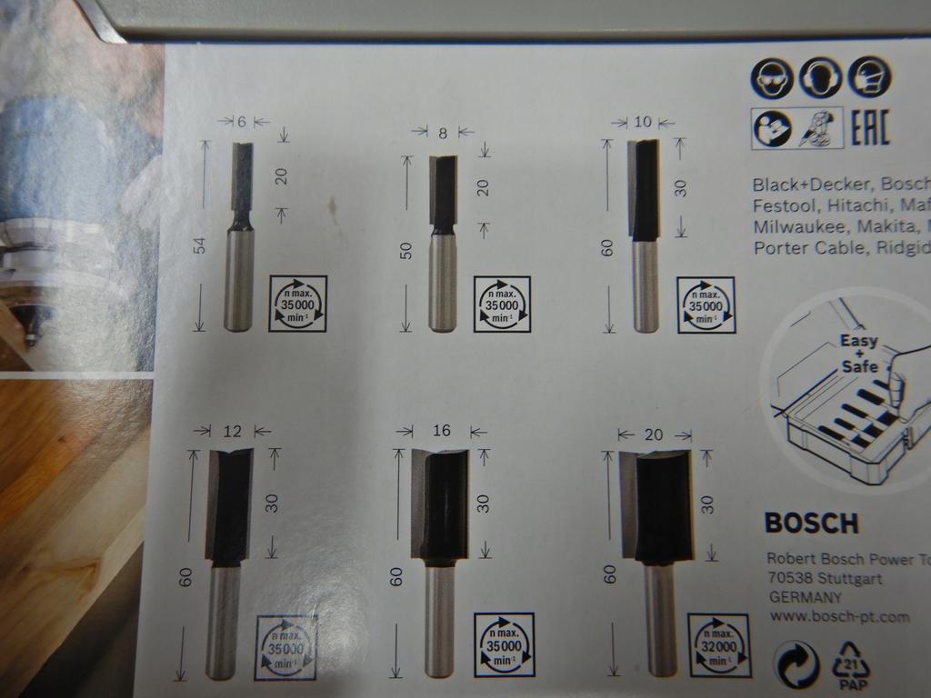 Milling Cutter Set 6 Pcs. 8mm Handle