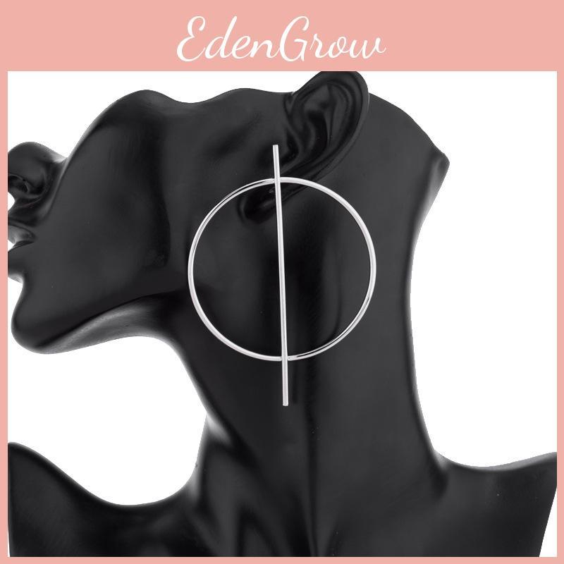 Hoop Geometric Trendy Earrings Minimalist Alloy Statement Jewelry Women For